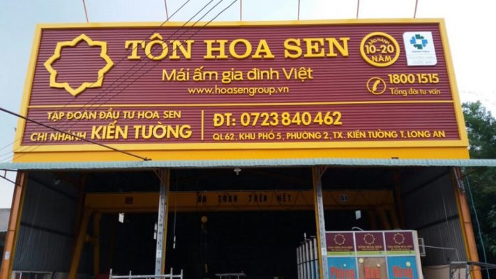  Làm bảng hiệu tole sóng gắn chữ nổi mica - Phan Thiết Bình Thuận